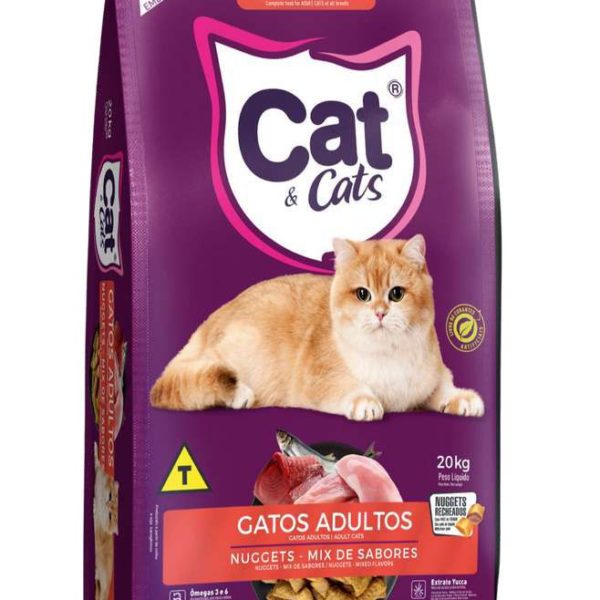 RAÇÃO CAT & CATS ADULTO NUGGETS MIX DE SABORES