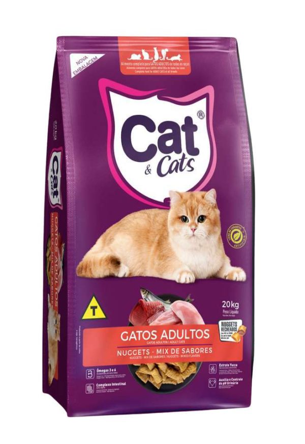 RAÇÃO CAT & CATS ADULTO NUGGETS MIX DE SABORES