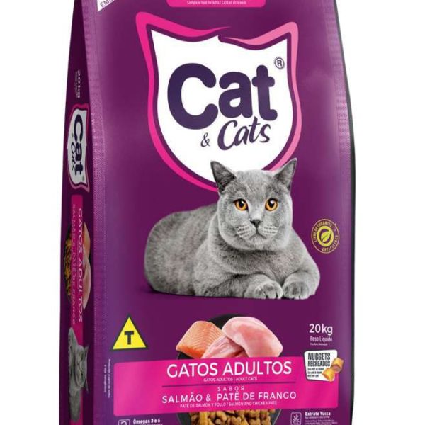 RAÇÃO CAT E CATS ADULTO SABOR SALMÃO E PATE DE FRANGO