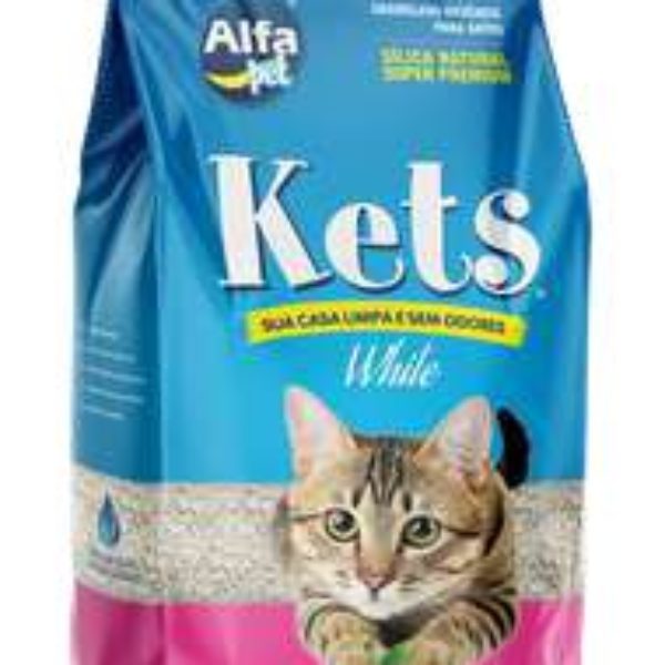 Areia Sanitaria Kets White (Sílica Natural) - Fardo 6x1,8kg